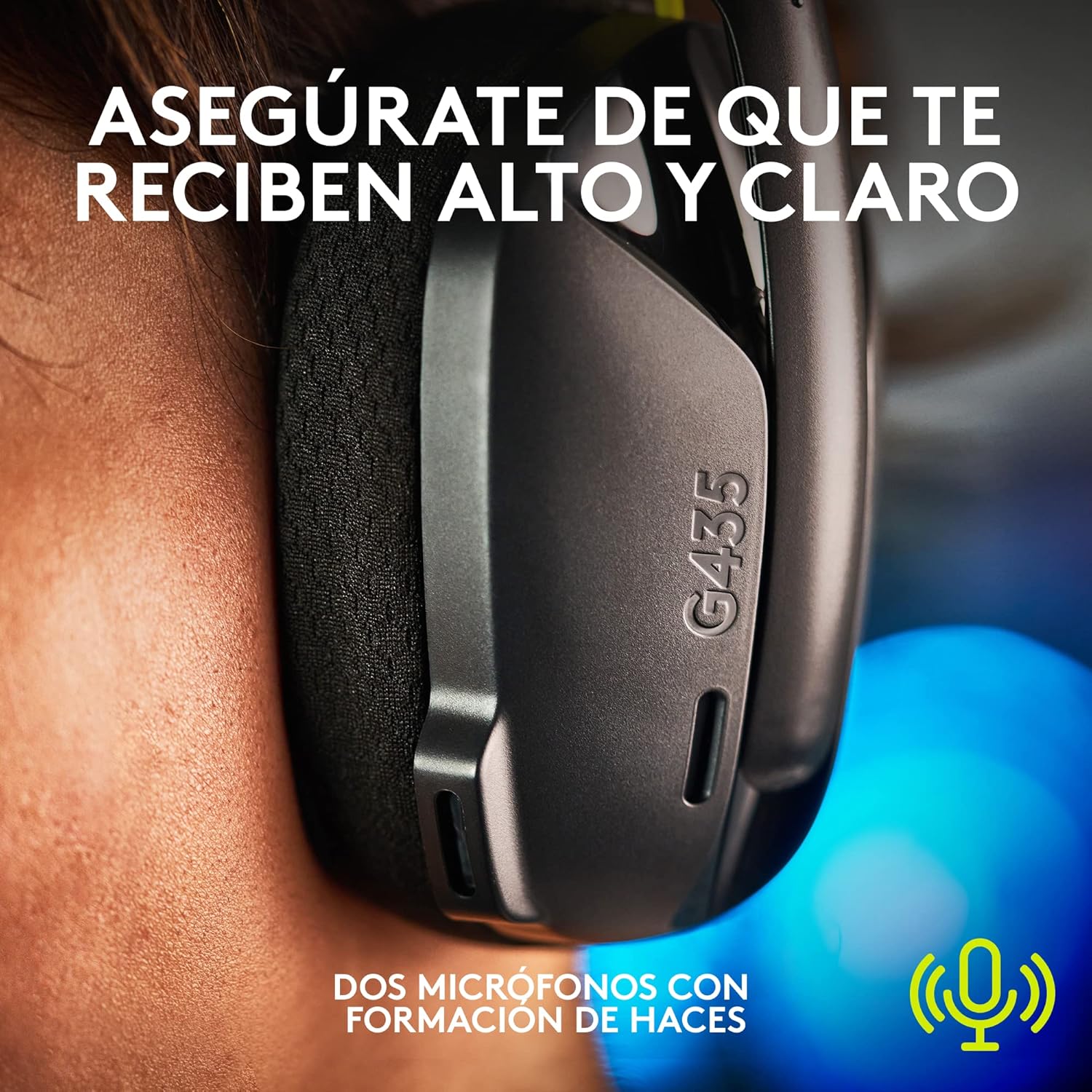 Logitech G G435 LIGHTSPEED, auriculares inalámbricos y Bluetooth para gaming - Auriculares ligeros circumaurales, micrófonos integrados, Dolby Atmos, PC, PS4, PS5,Nintendo Switch/Switch 2, móvil-Negro - 6