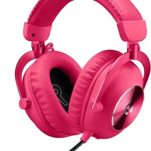 Logitech G PRO X 2 LIGHTSPEED Auriculares gaming inalámbricos, mic. brazo desmont., transductores grafeno 50 mm, DTS:X 2.0-7.1 Surround, Bluetooth/USB/3.5 mm Aux, PC, PS5, PS4, Nintendo Switch-Magenta