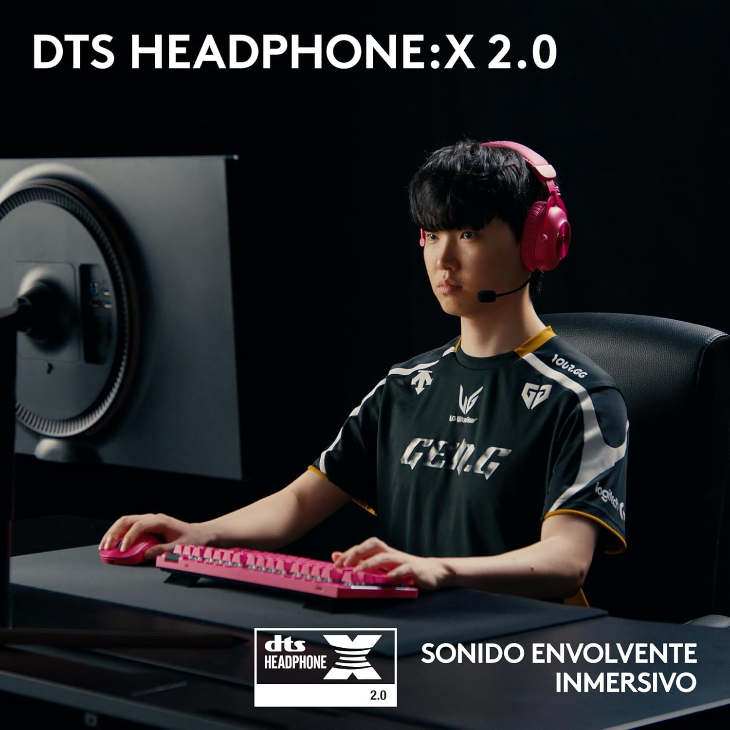 Logitech G PRO X 2 LIGHTSPEED Auriculares gaming inalámbricos, mic. brazo desmont., transductores grafeno 50 mm, DTS:X 2.0-7.1 Surround, Bluetooth/USB/3.5 mm Aux, PC, PS5, PS4, Nintendo Switch-Magenta - 6
