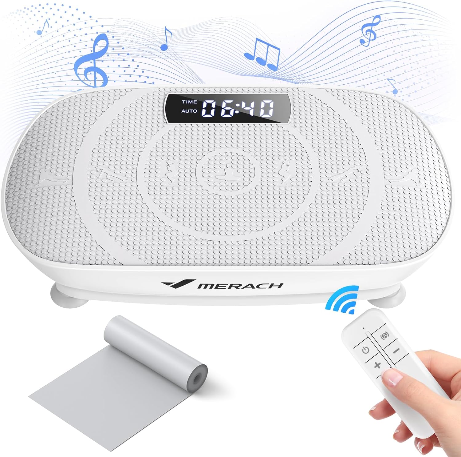 MERACH Plataforma Vibratoria, Potente Plataforma Vibración Muscular para Musculación y Moldeado, Control Automático de Velocidad, Altavoz Bluetooth Incorporado - 1