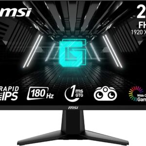 MSI G255F - Monitor Gaming de 24.5", FHD (1920x1080), 180 Hz / 1ms, Adaptive-Sync, Display Port 1.2a, HDMI 2.0b, Negro