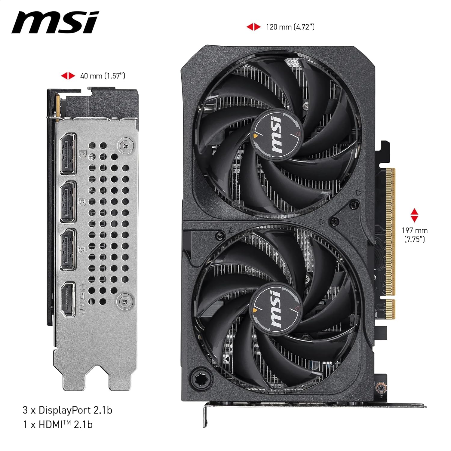 MSI GeForce RTX 5050 8G Shadow 2X OC - Tarjeta gráfica - 6