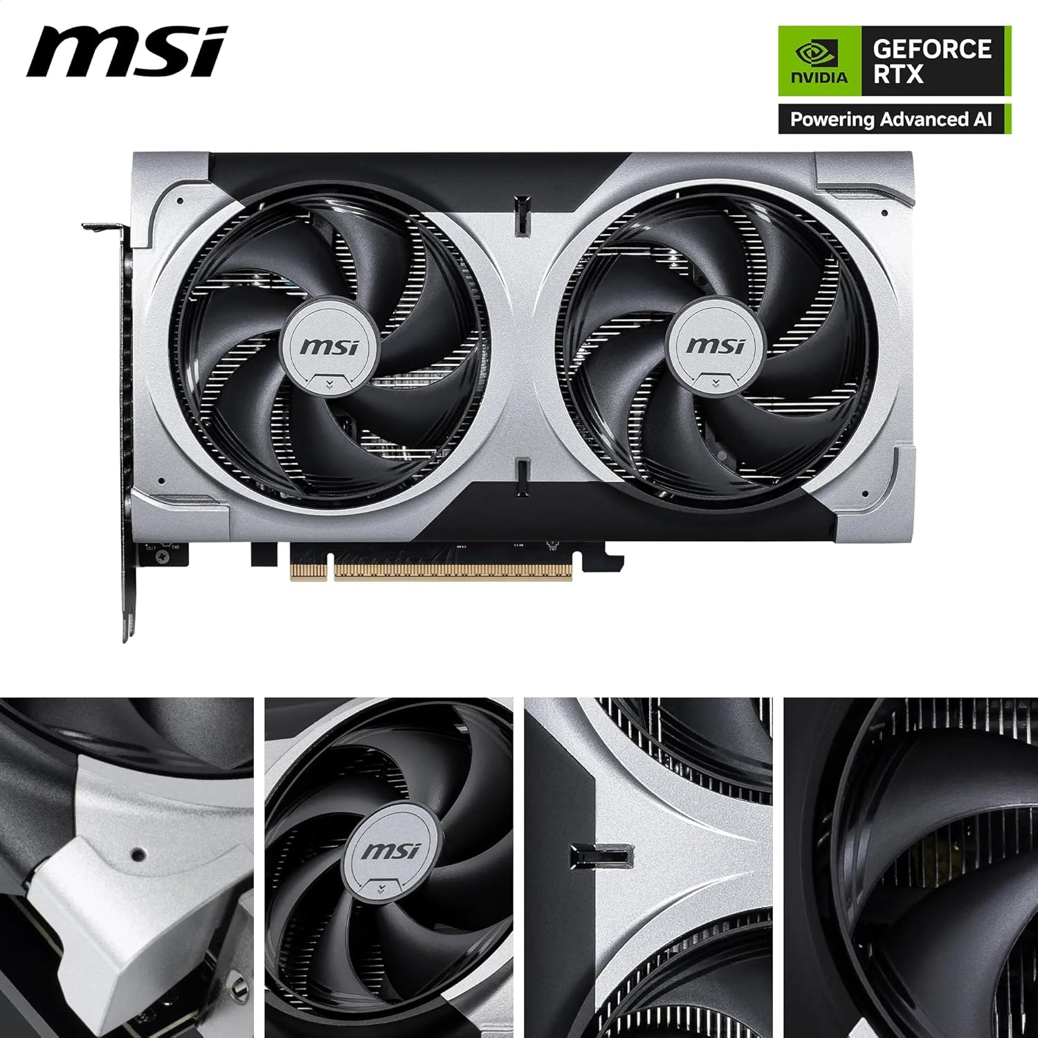 MSI GeForce RTX 5060 Ti 8G Ventus 2X OC Plus Tarjeta gráfica, RTX 5060 Ti, 8 GB GDDR7 (28 Gbps/128 bits), PCIe 5.0 - Diseño térmico de Doble Ventilador (2 x Ventilador STORMFORCE) - HDMI 2.1b - 2