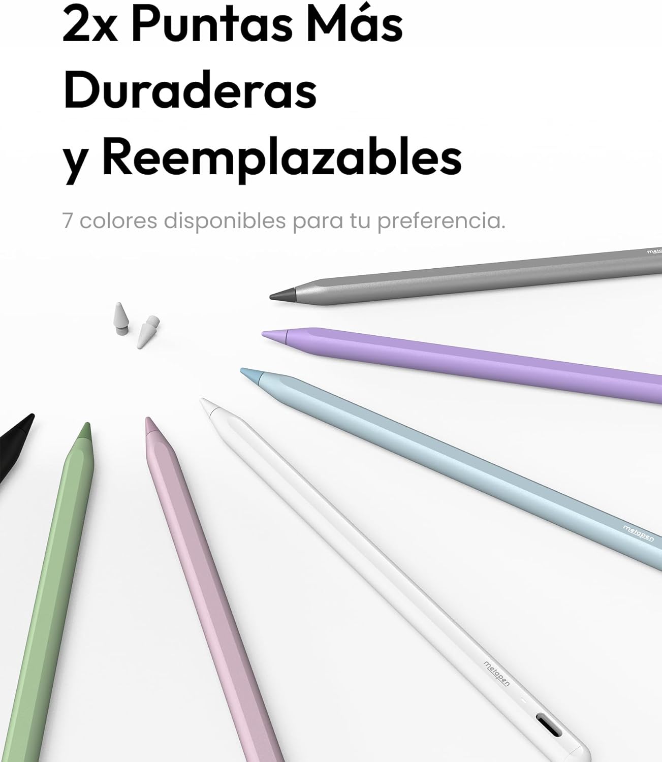 Metapen A8 Lápiz para iPad,Precisión de Píxeles y Baja Latencia Líder en la Industria,Ideal para Tomar Notas,Apple Pencil con iPad 11 A16/10/9/8/7/6,Pro M4/11/12.9"/13",Air 3/4/5/M2/M3/M4, Mini 5/6 - 5