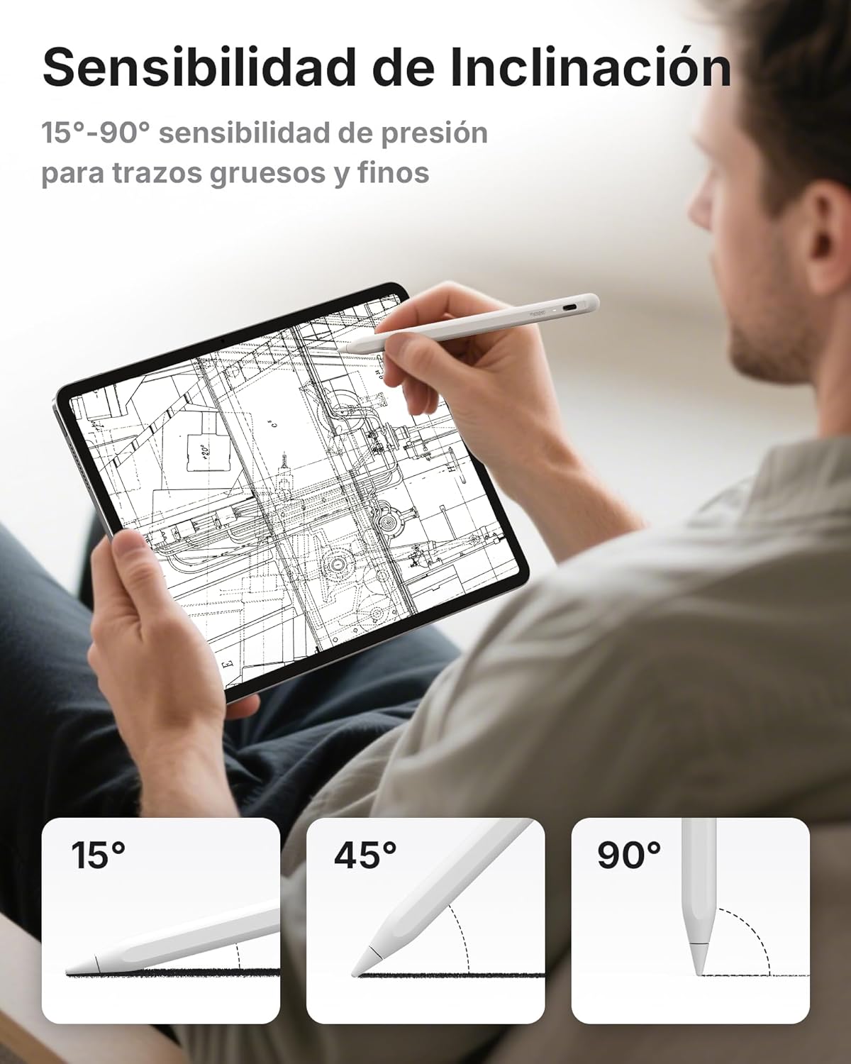 Metapen A8 V4 Lápiz para iPad 2018-2026,Atracción Magnética Mejorada,2X Carga Rápida,Baja Latencia,Pencil para Apple iPad 11 A16/10/9/8/7/6,Pro M5/M4/11/12.9"/13",Air 3/4/5/M2/M3/M4,Mini 5/6/7 A17 Pro - 5