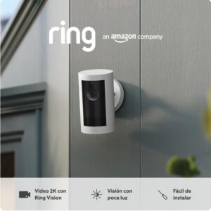 Novedad Ring | Cámara exterior Plus con batería (Outdoor Camera Plus) + Ring Cámara interior (Indoor Camera 2.ª gen.) | 30 días gratis de Ring Home