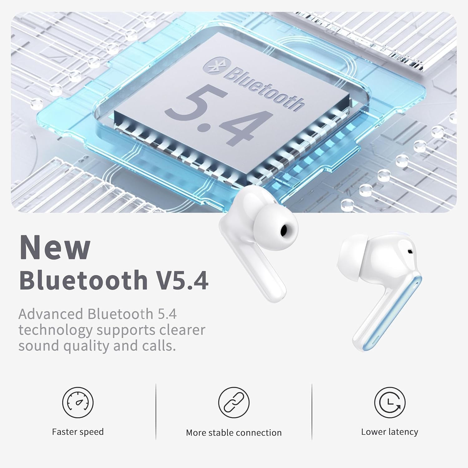 Nuevos Auriculares Inalambricos Bluetooth, 2026 Auriculares Bluetooth 5.4 HiFi Estéreo, 40H Cascos Inalambricos Bluetooth con IP7 Impermeablem, Pantalla LED, USB-C - 2