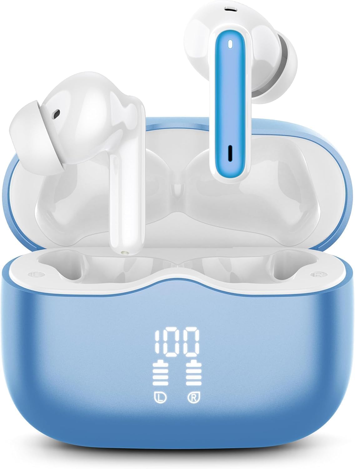 Nuevos Auriculares Inalambricos Bluetooth, 2026 Auriculares Bluetooth 5.4 HiFi Estéreo, 40H Cascos Inalambricos Bluetooth con IP7 Impermeablem, Pantalla LED, USB-C - 1