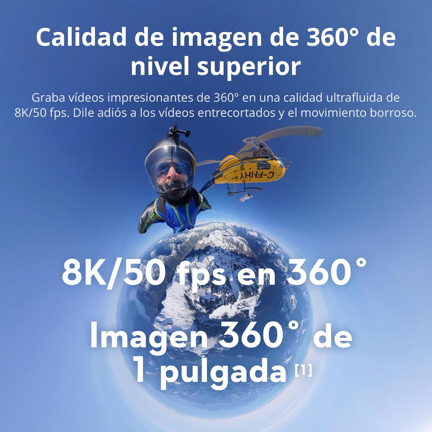 Pack Esencial dji Osmo 360, cámara 360 con Imagen 360° de 1 Pulgada, Video 360° en 8K Nativo, Video 4K/120 fps y 170° Boost, Kit de Palo de Selfie Invisible de 1.2 m, batería extendida con 2 baterías - 3