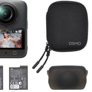 Pack Esencial dji Osmo 360, cámara 360 con Imagen 360° de 1 Pulgada, Video 360° en 8K Nativo, Video 4K/120 fps y 170° Boost, Kit de Palo de Selfie Invisible de 1.2 m, batería extendida con 2 baterías
