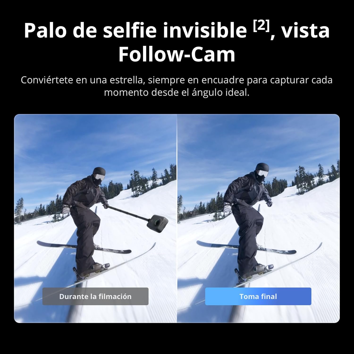 Pack Esencial dji Osmo 360, cámara 360 con Imagen 360° de 1 Pulgada, Video 360° en 8K Nativo, Video 4K/120 fps y 170° Boost, Kit de Palo de Selfie Invisible de 1.2 m, batería extendida con 2 baterías - 5