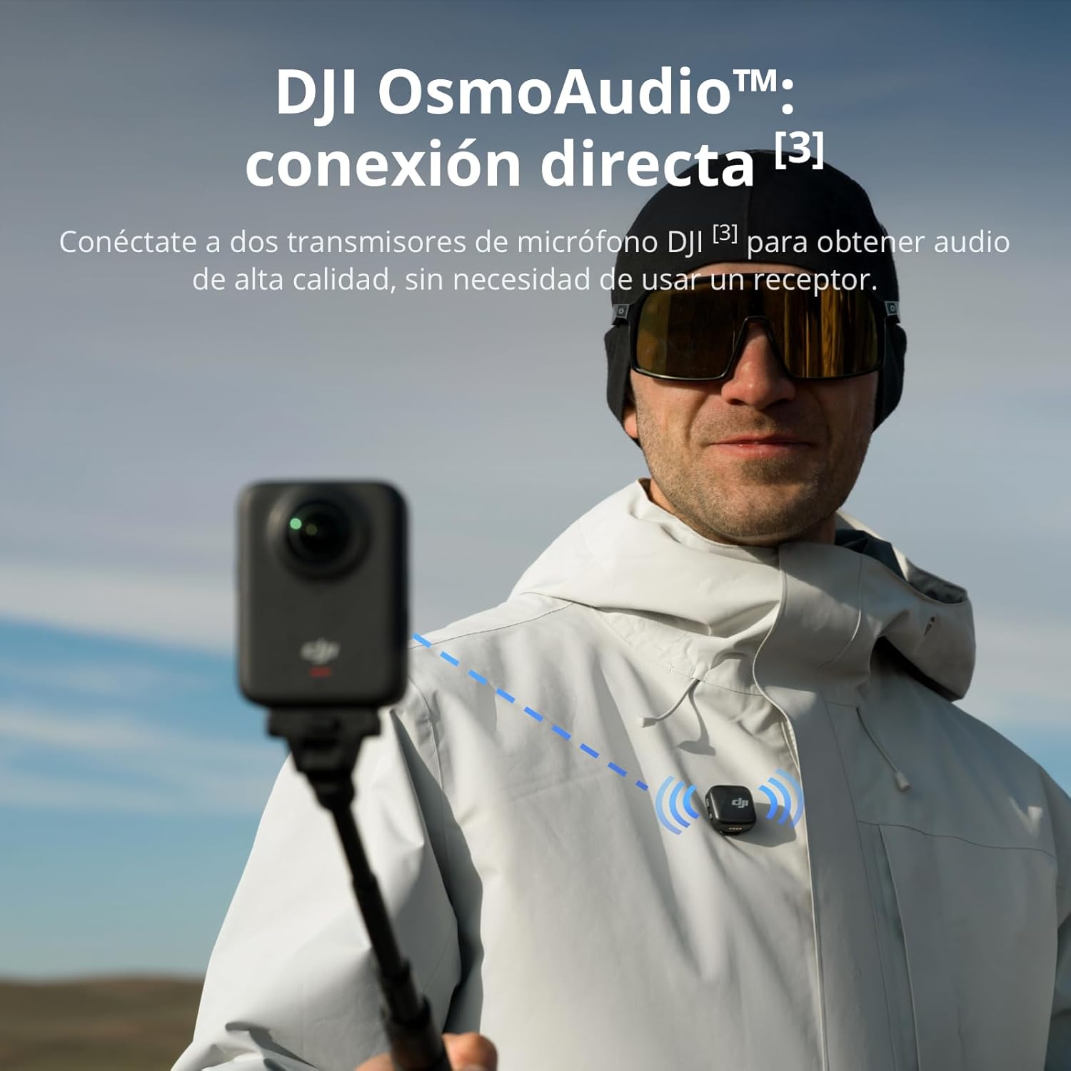 Pack Esencial dji Osmo 360, cámara 360 con Imagen 360° de 1 Pulgada, Video 360° en 8K Nativo, Video 4K/120 fps y 170° Boost, Kit de Palo de Selfie Invisible de 1.2 m, batería extendida con 2 baterías - 6