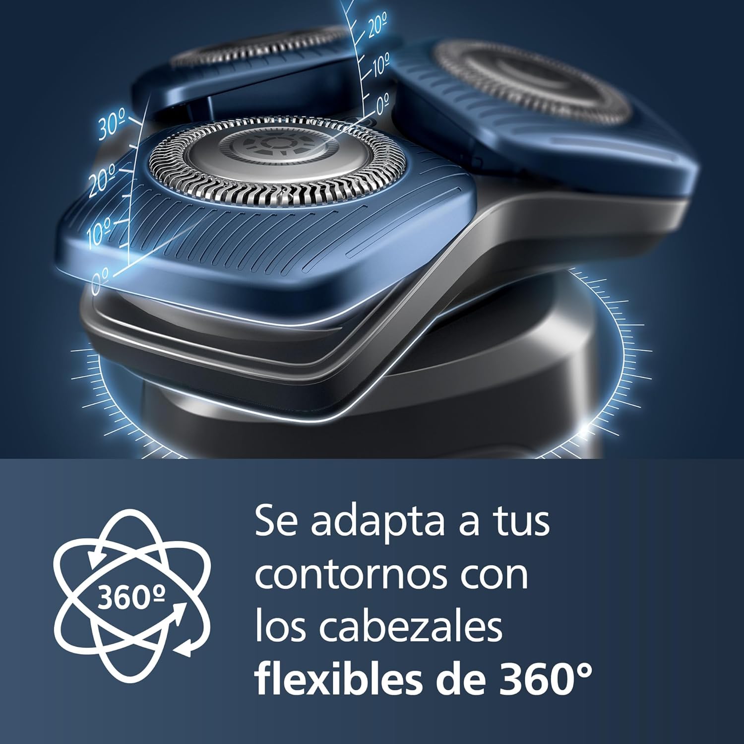 Philips Serie 7000 Afeitadora Eléctrica Hombre, Máquina de Afeitar Barba con Barbero, 45 cuchillas, Para piel sensible, 60min de uso, En Seco y Húmedo, Recargable, Centro de Limpieza, S7882/54, Azul - 6