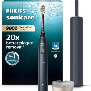 Philips Sonicare DiamondClean Prestige 9900: cepillo dental eléctrico sónico con un cabezal de cepillado Premium All-in-One A3 y estuche de carga en color azul noche modelo HX9992/12