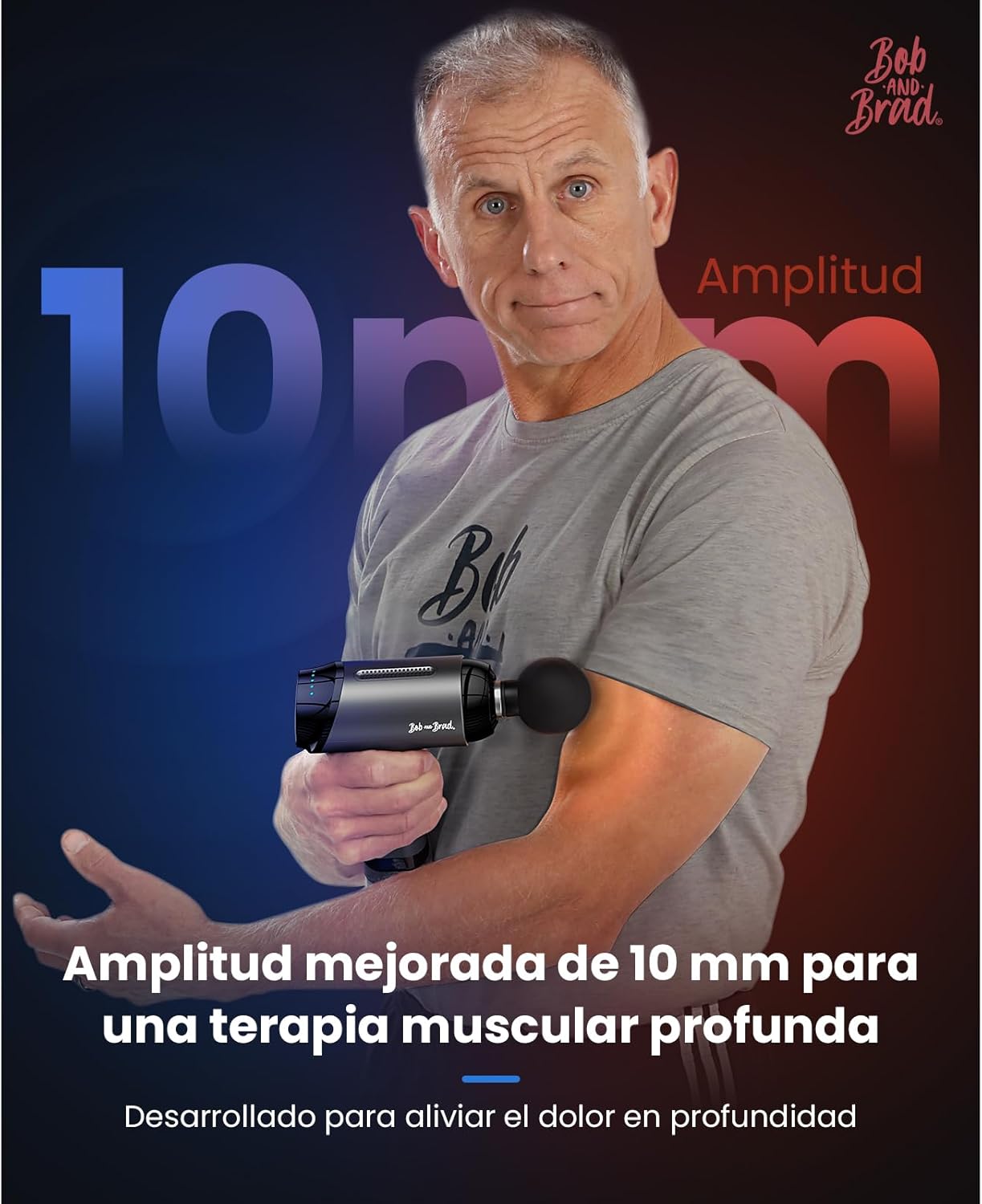 Pistola de Masaje Muscular Calor y frío, Bob and Brad T2 Pro Pistola Masaje Massage Gun, Masajeador de Músculos de Tejido Profundo y 4000mAh Batería 10mm Amplitud, para Aliviar el Dolor Muscular - 5