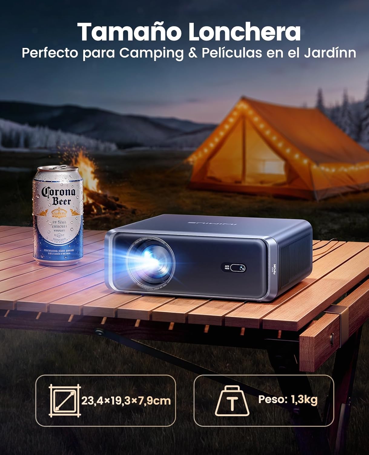 Proyector 4K【Netflix Incluido/Dolby】 35000 Lúmenes Smart Proyector 4K Auto Focus/Keystone WiFi Bluetooth FHD 1080P,HDR10, Apps Oficiales Proyectors Portátil WiFi6 Cine en Casa/Exterior/Regalo HDMIARC - 6
