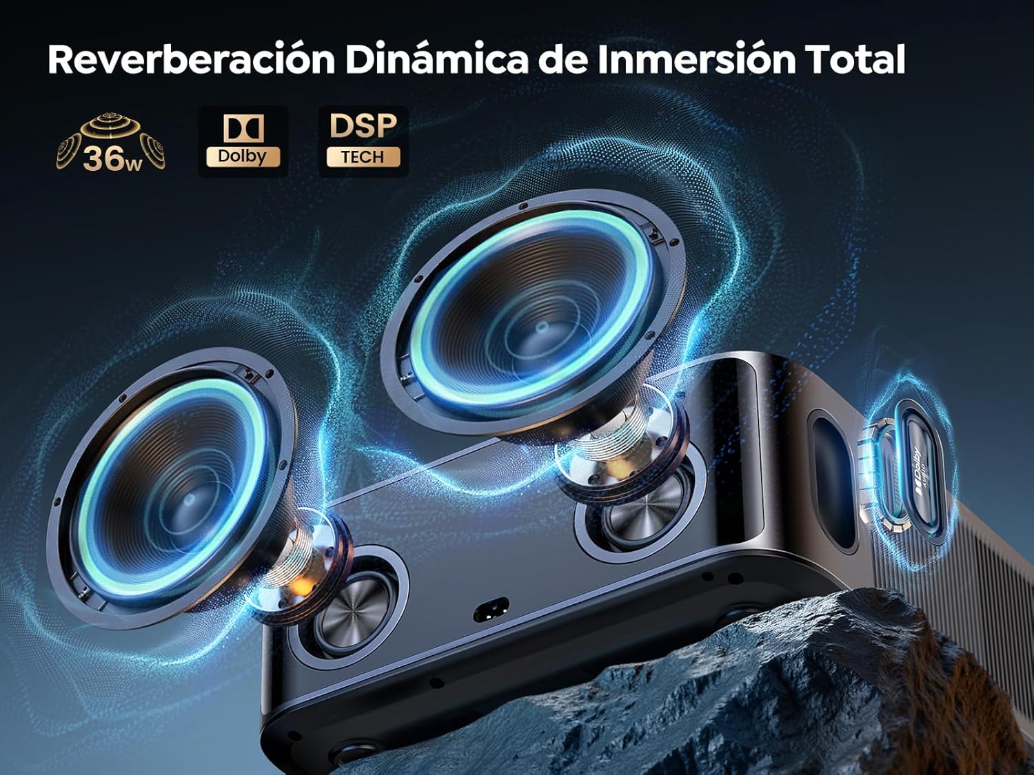 Proyector【1400 ANSI/App Oficial Integrada/36W Dolby】Smart Proyector 4K Compatible con Netflix AI Auto Focus/Keystone, Proyector1080P Nativo WiFi6 Bluetooth5.2 Zoom 50% Cine en Casa/Exterior para Movil - 3