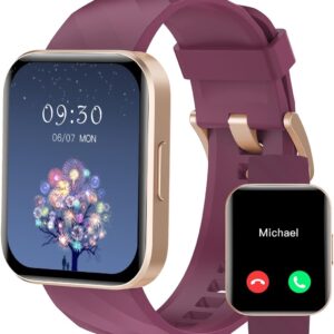 RUIMEN Reloj Inteligente Mujer Hombre con Llamada,1,85" Smartwatch con Pulsómetro,Podómetro,Oxímetro,Monitor Sueño,Esfera de Reloj Personalizada,Impermeable IP68 Pulsera de Actividad para iOS Android