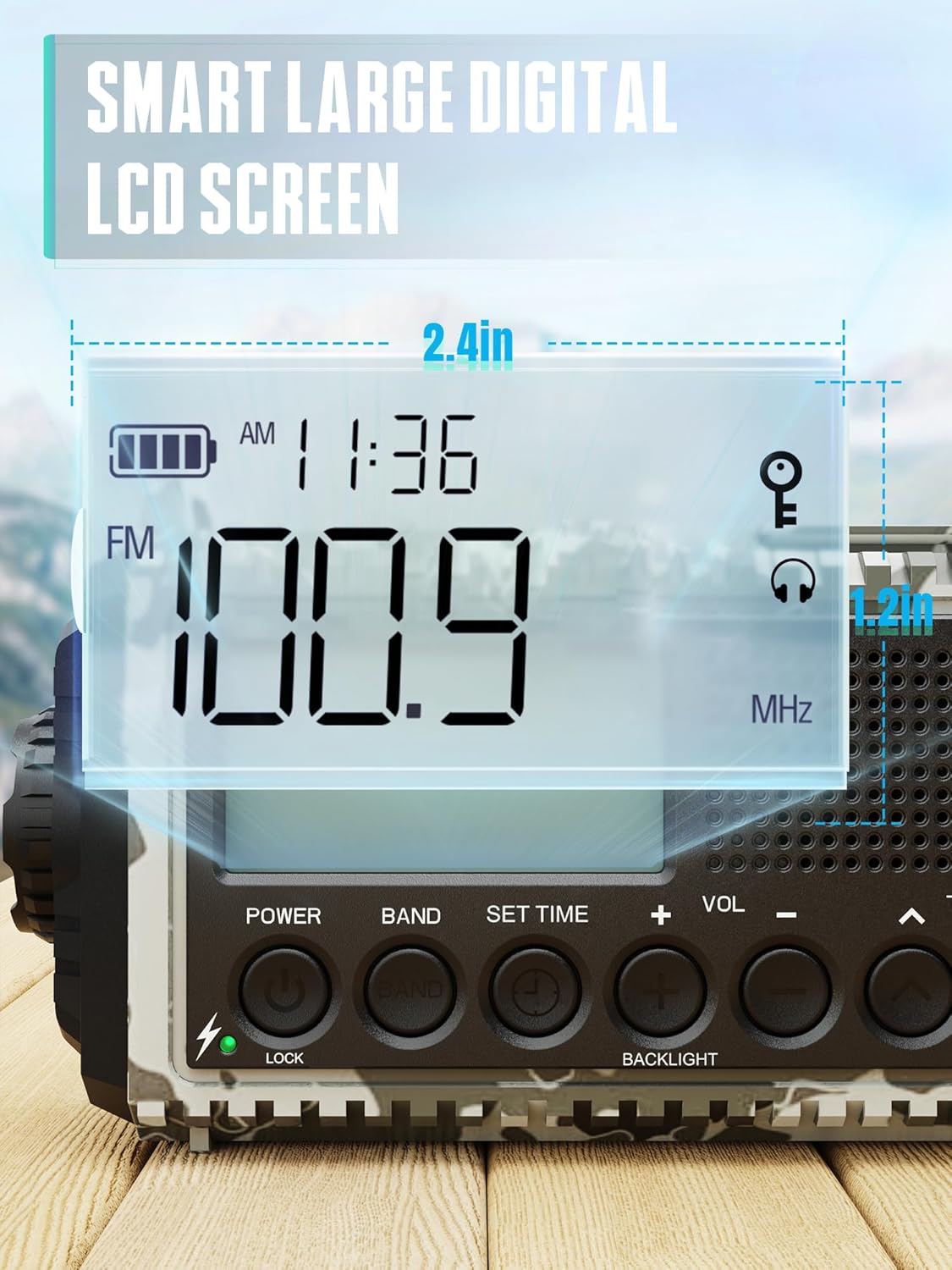 Radio Solar Portatil, Pilas Emergencia 12000mah Bateria Recargable, FM/Am/SW, Lámpara Lectura, Linterna, SOS, USB/Tipo C, Radio Dinamo para Acampar, Senderismo, Equipo de Emergencia para Camping - 6