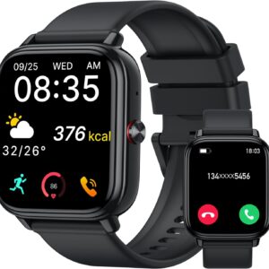 Reloj Inteligente Hombre Mujer, 1.83"HD Smartwatch con Llamadas Bluetooth, Batería de 1000mAh, Autonomía de 20 Días, Impermeable IP68, 110+ Deportivos Modos, Reloj Deportivo para Android iOS