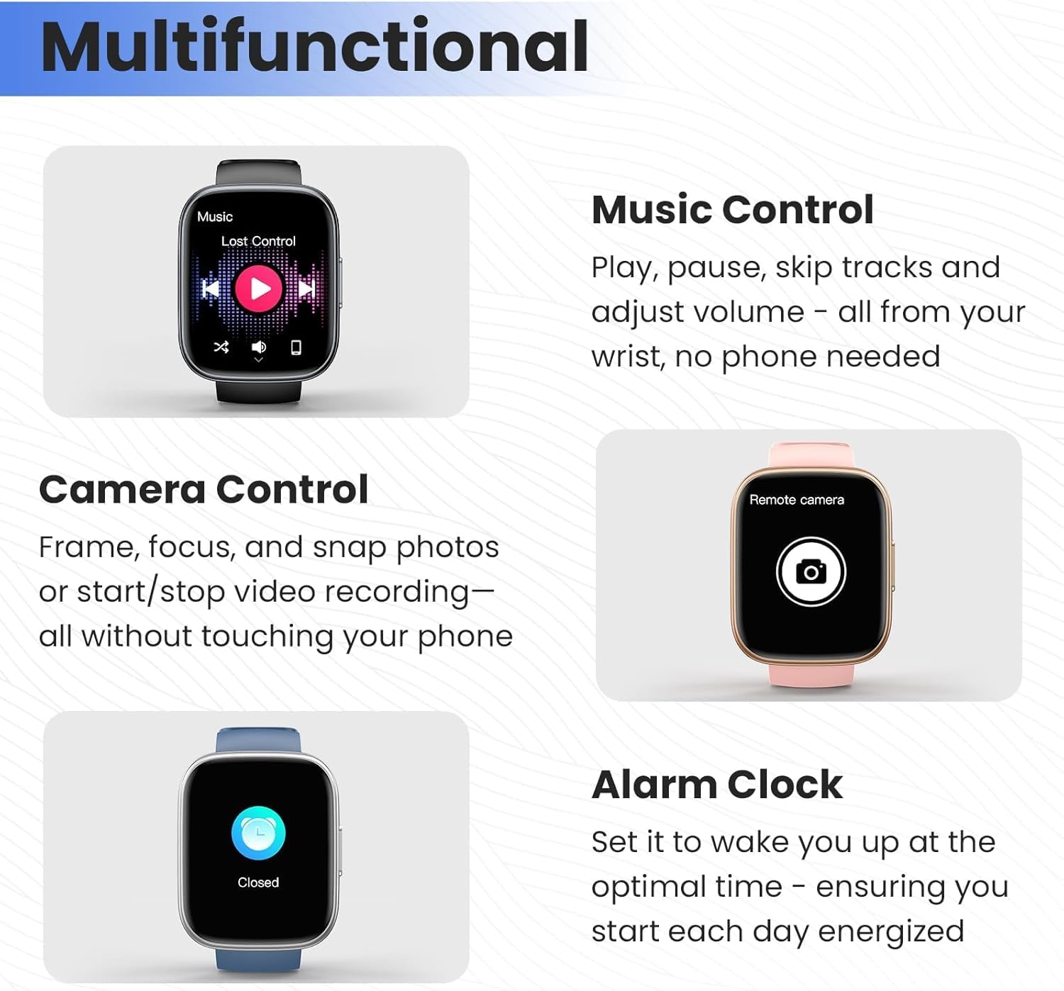 Reloj Inteligente Hombre Mujer con Alexa, 1,83" Smartwatch con Llamadas Bluetooth,120+ Deportivos Smart Watch con Pulsómetro/Podómetro/Monitor de Sueño, IP68 Pulsera Actividad para Android iOS, Rosa - 6