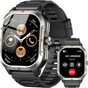 Reloj Inteligente Hombre con GPS, 2.06'' HD Smartwatch con Llamadas Bluetooth, IP68 Fitness Tracker con 110+ Modos Deportivos, Monitor de Sueño/Podómetro/Pulsómetro/SpO2 Smart Watch para Android iOS