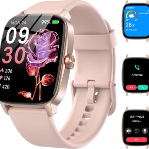 Reloj Inteligente Mujer Hombre con Llamadas Bluetooth y Voz AI, 1.85'' Smartwatch con Whatsapp Notificación, Pulsómetro/SpO2/Sueño/Podómetro, 110+ Modos Deportivos, Impermeable IP68 para iOS/Android