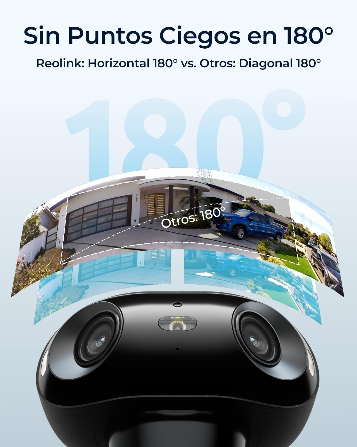 Reolink 180° 4K Camara WiFi Exterior Solar con Bateria Sin Cables, Visión Nocturna en ColorX F1.0, 8MP Camara Seguridad con 2,4/5GHz Wi-Fi 6, Detección PIR y AI, Argus 4 Pro+Panel Solar (Negro) - 2
