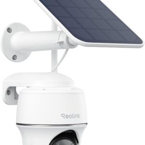 Reolink 5MP Camara Vigilancia WiFi Exterior Bateria Solar, Argus PT 5MP Cámara de Vigilancia 360° con Panel Solar, Cámara IP Sin Cable con Detección Smart, Cloud, Audio de 2 Via, Compatible con Alexa