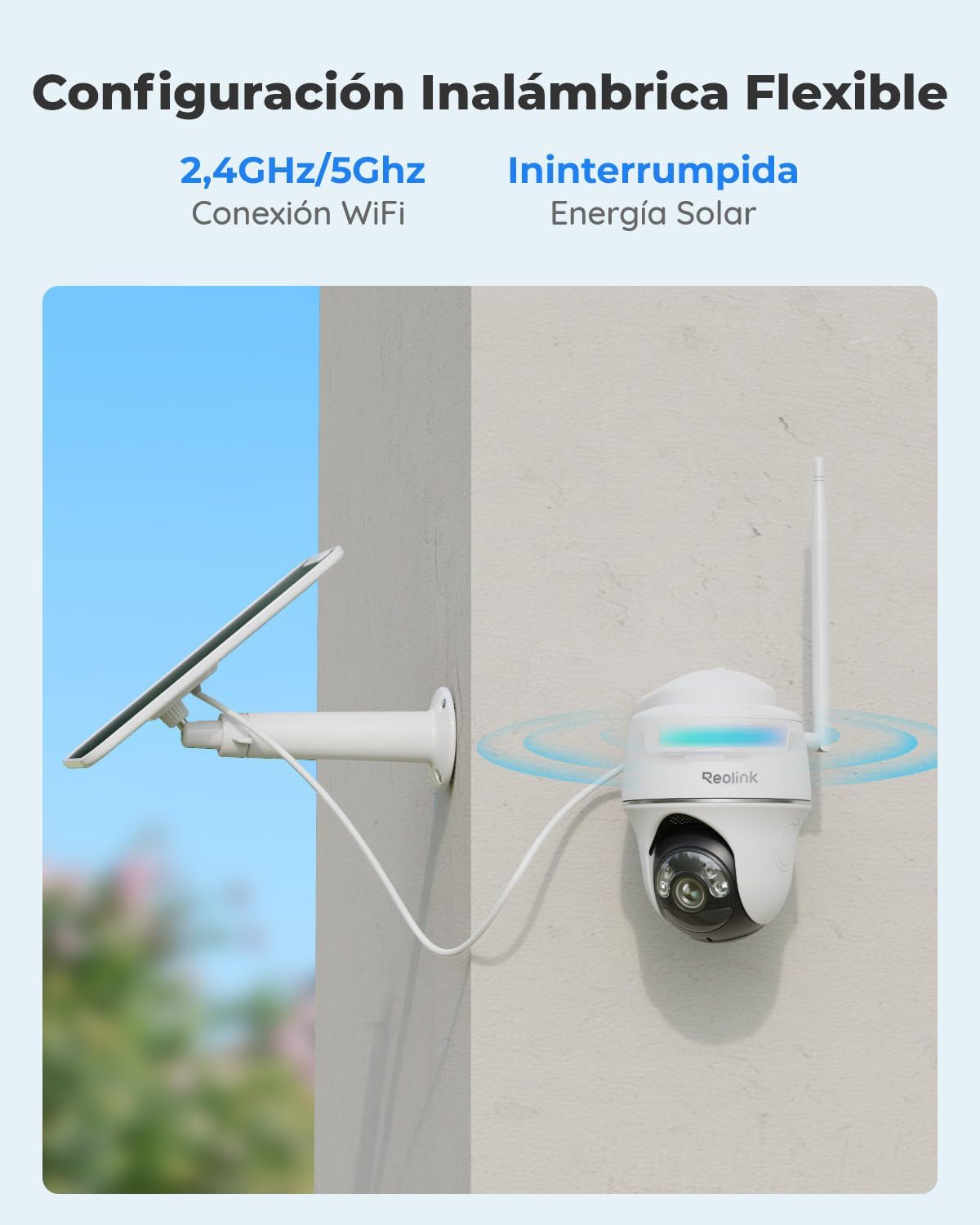 Reolink 5MP Camara Vigilancia WiFi Exterior Bateria Solar, Argus PT 5MP Cámara de Vigilancia 360° con Panel Solar, Cámara IP Sin Cable con Detección Smart, Cloud, Audio de 2 Via, Compatible con Alexa - 4