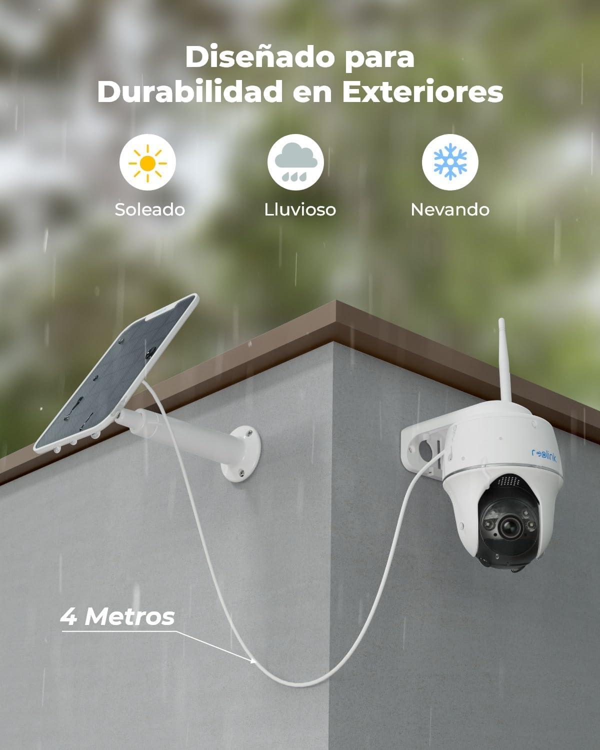 Reolink 5MP Camara Vigilancia WiFi Exterior Bateria Solar, Argus PT 5MP Cámara de Vigilancia 360° con Panel Solar, Cámara IP Sin Cable con Detección Smart, Cloud, Audio de 2 Via, Compatible con Alexa - 6