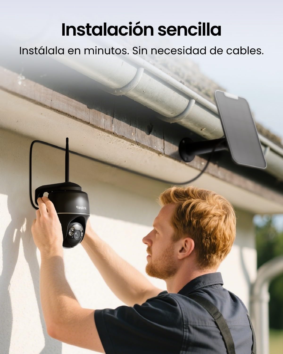 Reolink 5MP Camara Vigilancia WiFi Exterior Solar, Cámara Vigilancia Inalambrica 360° con Bateria, Camara WiFi 2,4/5 GHz, Detección Smart, Compatible con Alexa/Cloud, Argus PT(Negro) + Panel Solar - 6