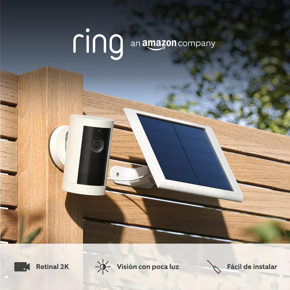 Ring | Cámara exterior Plus solar (Outdoor Camera Plus última generación) | Vídeo 2K de gran angular | Cámara inalámbrica exterior | Prueba gratuita de 30 días del plan de suscripción Ring - 1