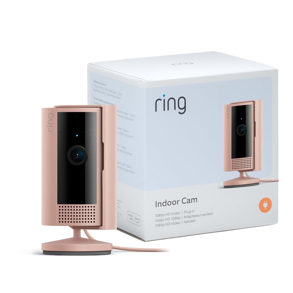 Ring Cámara interior (Indoor Camera 2.ª gen.) | Cámara de vigilancia wifi con enchufe para mascotas | Vídeo 1080p HD, comunicación bidireccional, cubierta de privacidad | 30 días gratis de Ring Home - 2