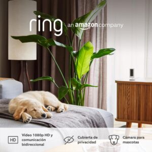 Ring Cámara interior (Indoor Camera 2ª gen) | Cámara de vigilancia wifi con enchufe para mascotas, vídeo HD, comunicación bidireccional, cubierta de privacidad | 30 días gratis de Ring Home, 2 Cámaras