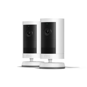 Ring | Nueva Cámara exterior Plus con enchufe (Outdoor Camera Plus) | Retinal 2K de gran angular | Cámara de seguridad, instalación por cuenta propia | 30 días de prueba gratuita del plan de Ring Home | 2 Cámaras