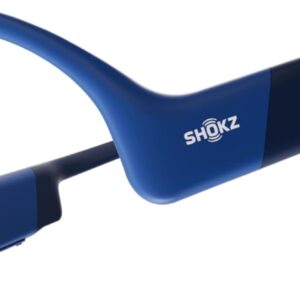 SHOKZ OpenRun Auriculares Conducción Ósea, Deportivos Inalámbricos Bluetooth con Micrófono Cancelación de Ruido, Open-Ear de Oído Abierto, Resistentes al Agua IP67 para Correr, USB-C, Azul