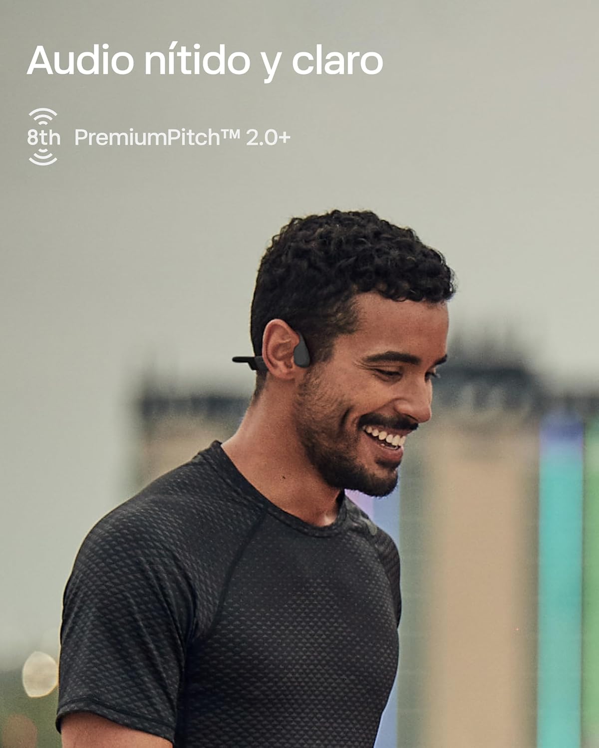 SHOKZ OpenRun Auriculares Conducción Ósea, Deportivos Inalámbricos Bluetooth con Micrófono Cancelación de Ruido, Open-Ear de Oído Abierto, Resistentes al Agua IP67 para Correr, USB-C, Negro - 6