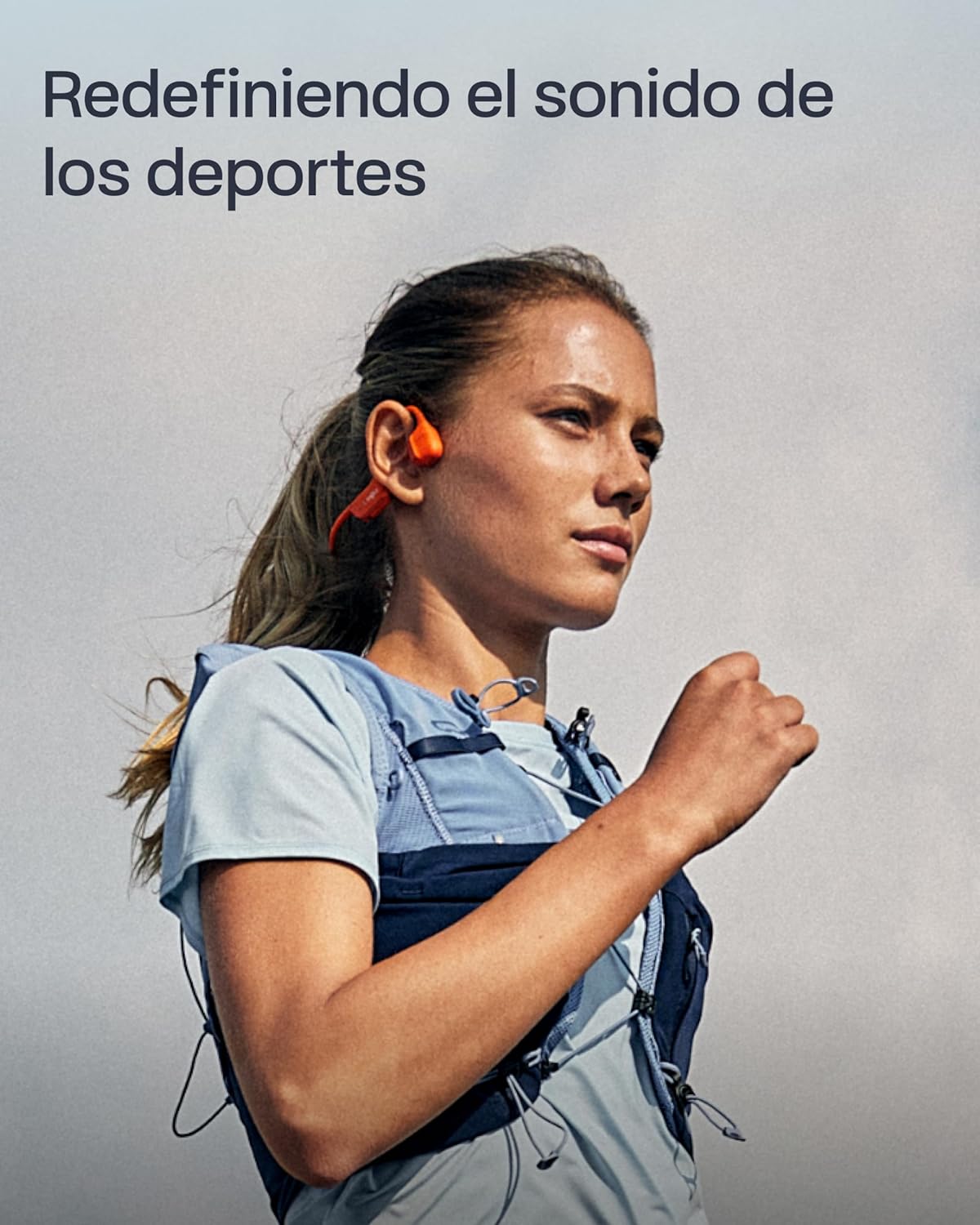 SHOKZ OpenRun Pro 2 Auriculares Deportivos de Conducción Ósea, Inalámbricos Bluetooth 5.3, Micrófonos con Cancelación de Ruido, Resistente al Agua IP55, 12h Reproducción, Carga Rápida USB-C, Naranja - 3