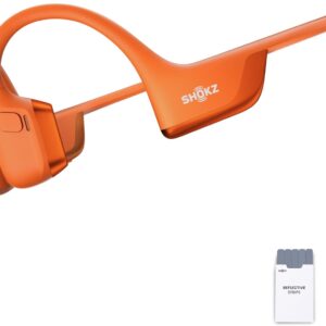 SHOKZ OpenRun Pro 2 Auriculares Deportivos de Conducción Ósea, Inalámbricos Bluetooth 5.3, Micrófonos con Cancelación de Ruido, Resistente al Agua IP55, 12h Reproducción, Carga Rápida USB-C, Naranja