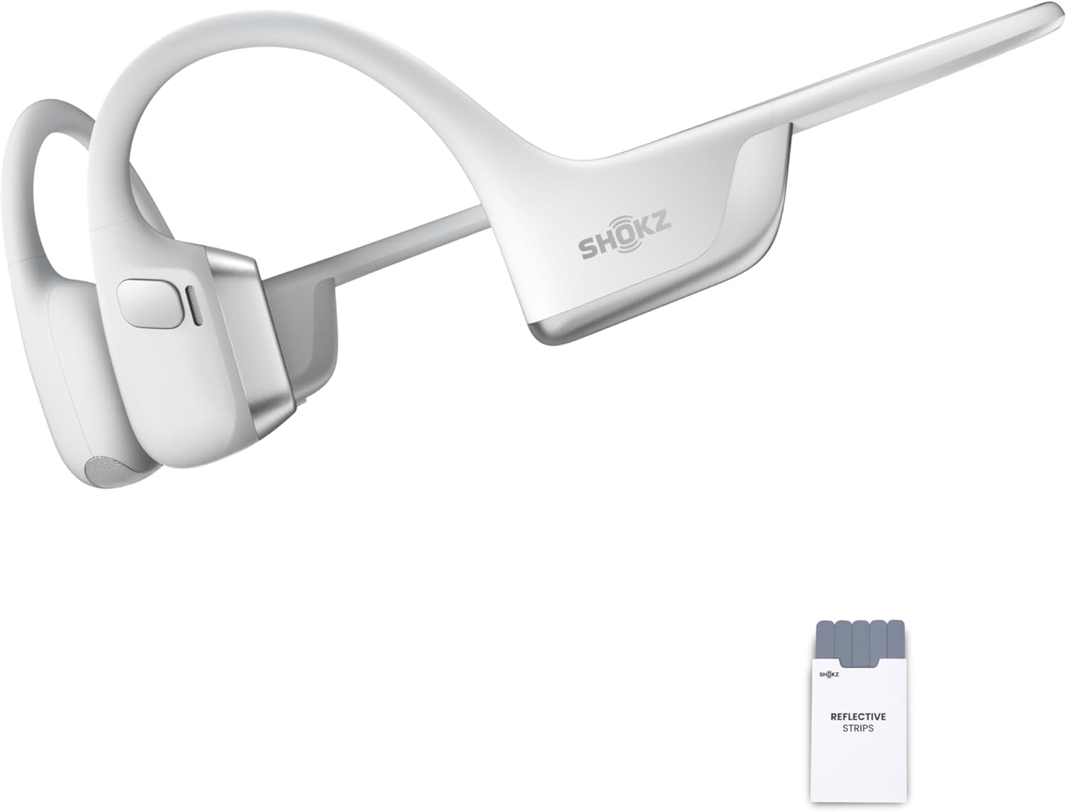 SHOKZ OpenRun Pro 2 Auriculares Deportivos de Conducción Ósea, Inalámbricos Bluetooth 5.3, Micrófonos con Cancelación de Ruido, Resistente al Agua IP55, 12h Reproducción, Carga Rápida USB-C, Plata - 1