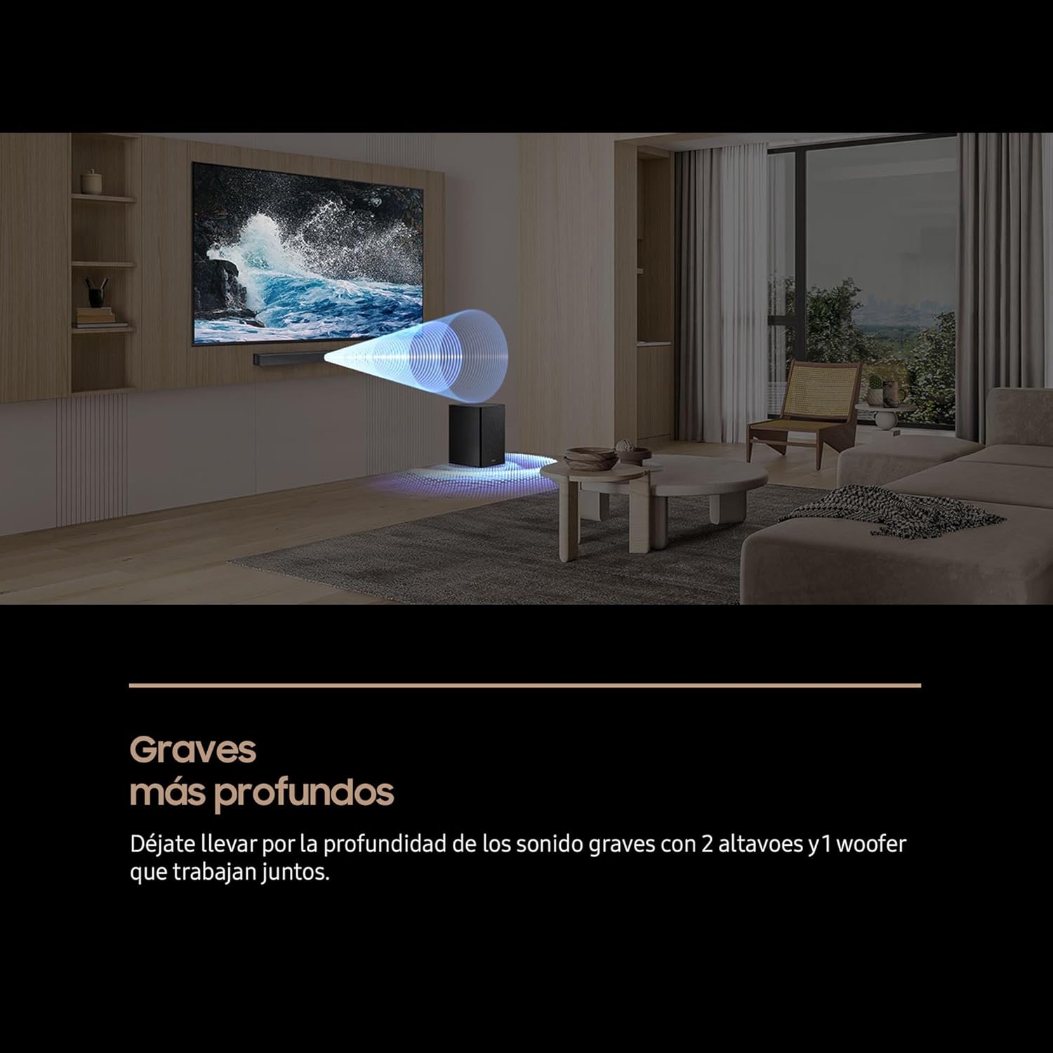 Samsung Barra de Sonido HW-B46CF/ZF - 2.1ch, Dolby Audio/DTS Virtual:X, Bass Boost, Sonido Inteligente - 3