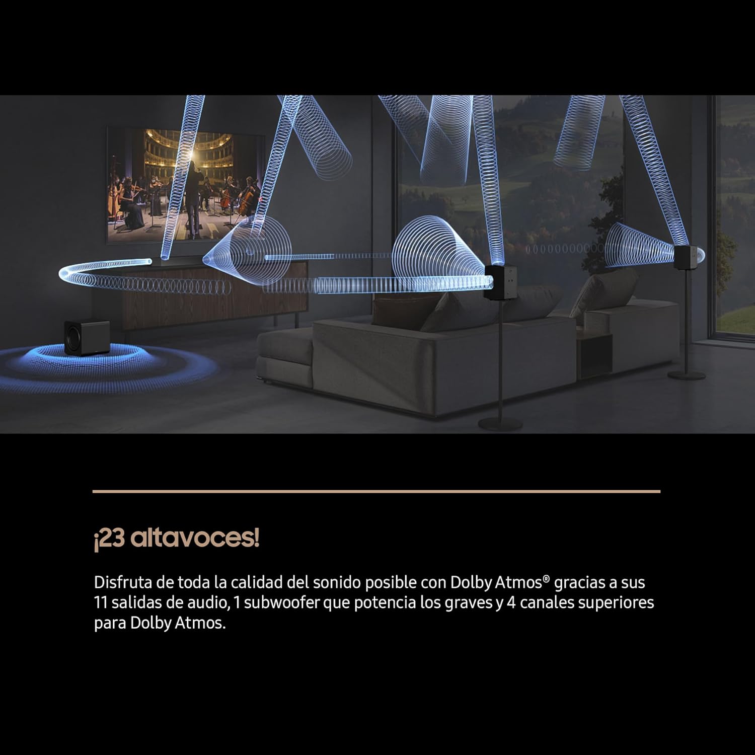 Samsung Barra de Sonido HW-Q990F/ZF 2025 - Dolby Atmos inalámbrico, Q-Symphony,11.1.4 Canales, SpaceFit Sound Pro y Compatible con asistentes de Voz - 3