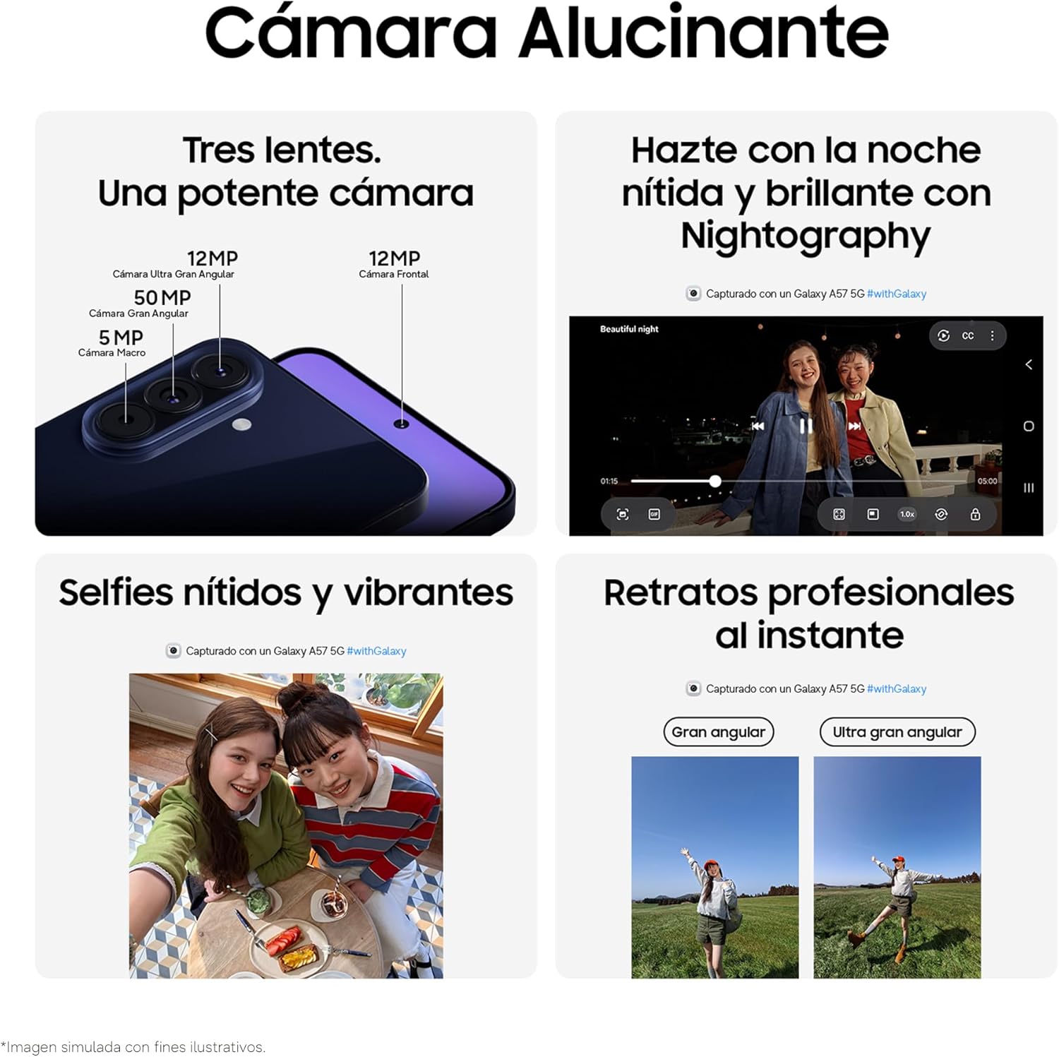 Samsung Galaxy A57 5G, 128GB, Móvil Fino con IA, 8GB, Gran Angular 50MP, Autonomía 2 Días, Batería 5000mAh, IP68, Garantía del Fabricante 3 Años + 1 Año Extra, Color Gris (Versión Española) - 5