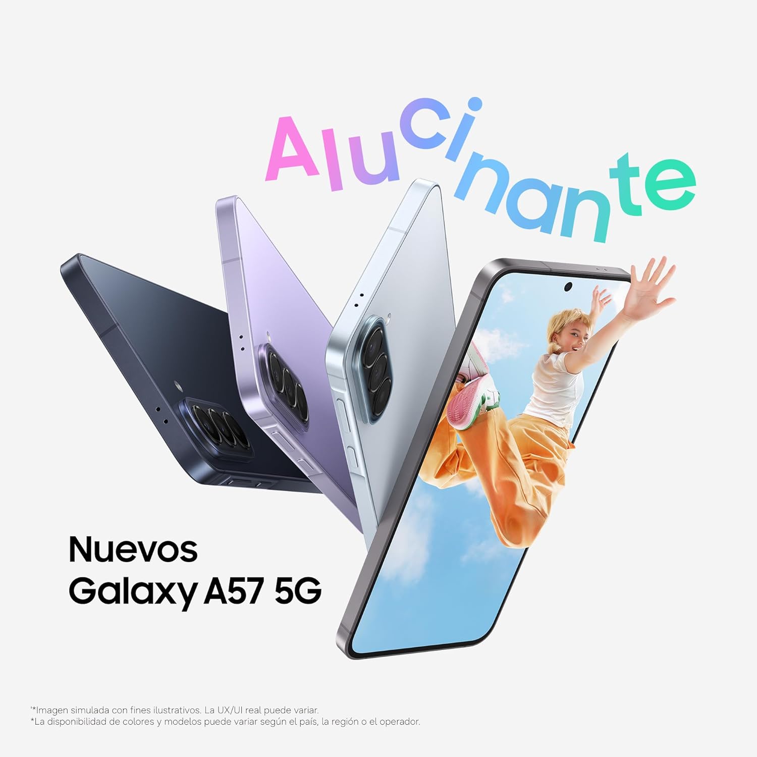 Samsung Galaxy A57 5G, 256GB, Móvil Fino con IA, 8GB, Gran Angular 50MP, Autonomía 2 Días, Batería 5000mAh, IP68, Garantía del Fabricante 3 Años + 1 Año Extra, Color Lila (Versión Española) - 2