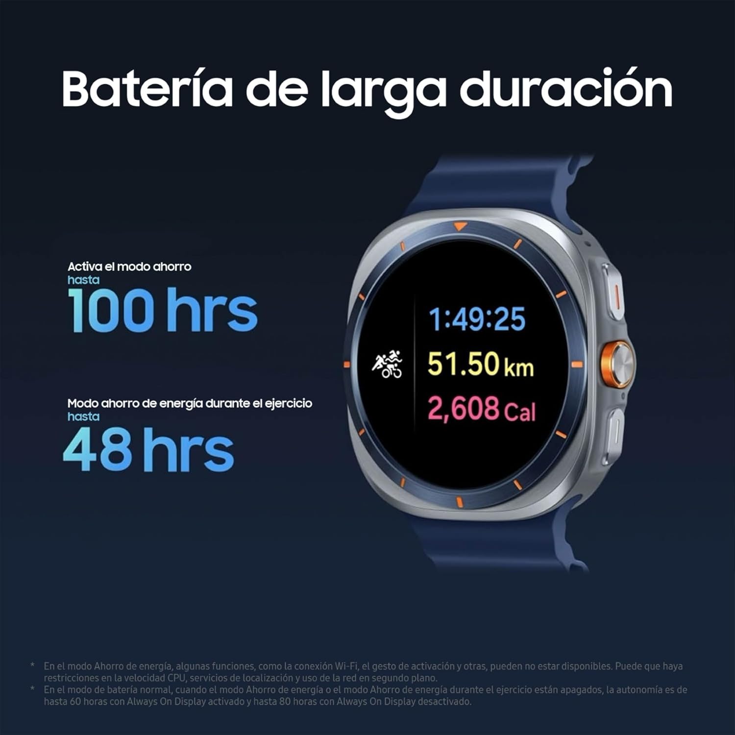 Samsung Galaxy Watch Ultra 2025 47mm - Smartwatch LTE con IA, Titanio, Botón Personalizable, Control de Salud, Garantía del Fabricante 3 Años + 1 año Extra, Azul Titanio (Versión española) - 6