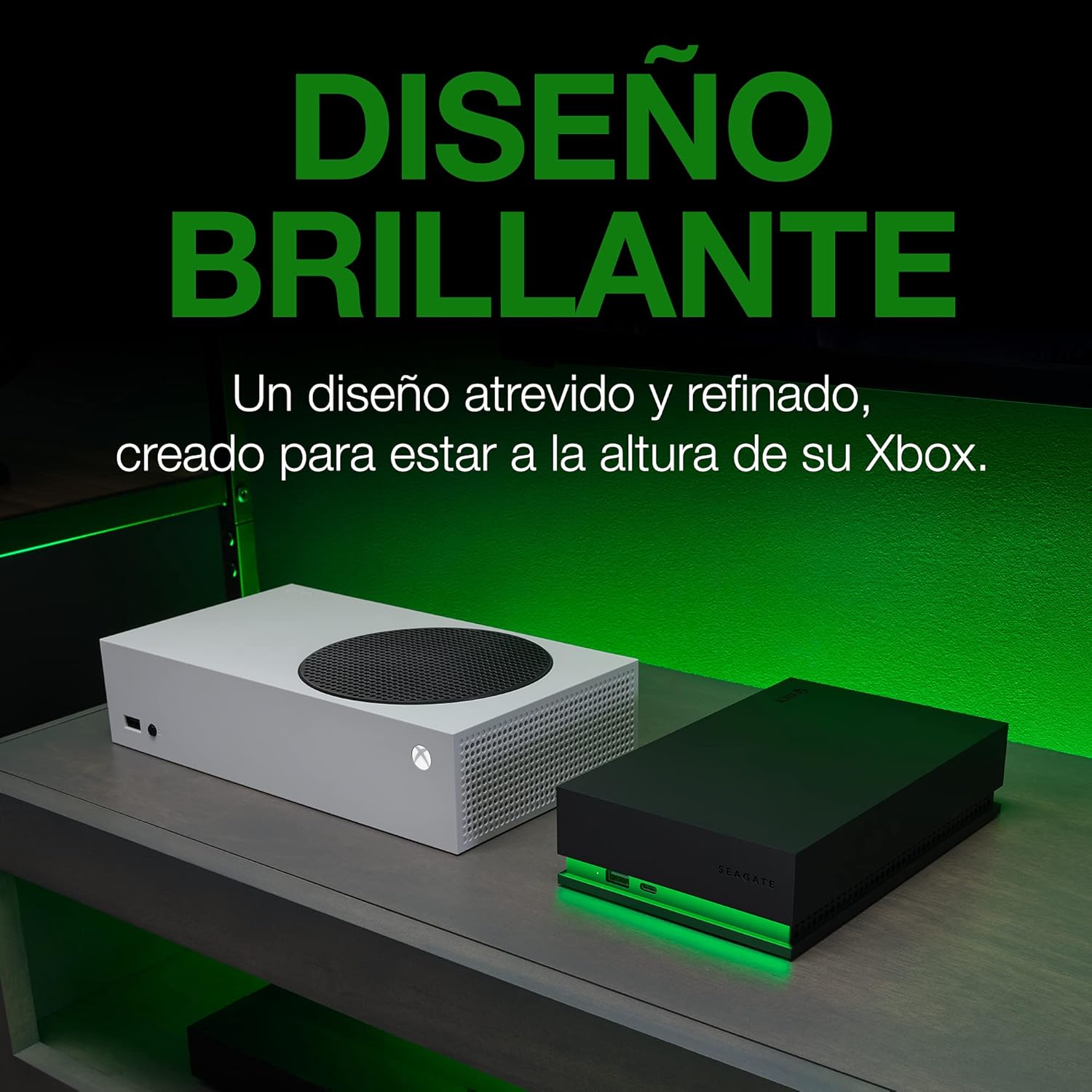 Seagate Game Drive Hub 8TB, Disco Duro Externa HDD, USB 3.2 Gen 1, Puertos USB-C y USB-A Dobles, certificada para Xbox, con iluminación LED Verde Xbox y Servicios Rescue (STKW8000402) - 6
