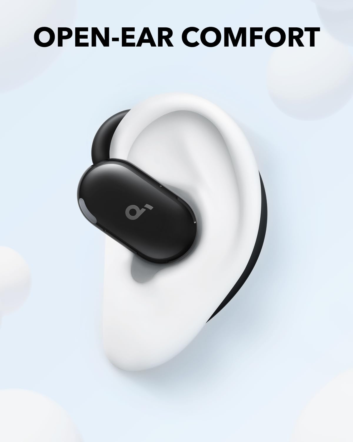 Soundcore Anker V20i Auriculares Open-Ear, Ganchos Giratorios para Orejas, Ajuste Ceñido, Graves Potentes, Llamadas Nítidas, IP55, Luces Led, 36 h de Autonomía, Bluetooth 5.4, Conexión Multipunto - 2