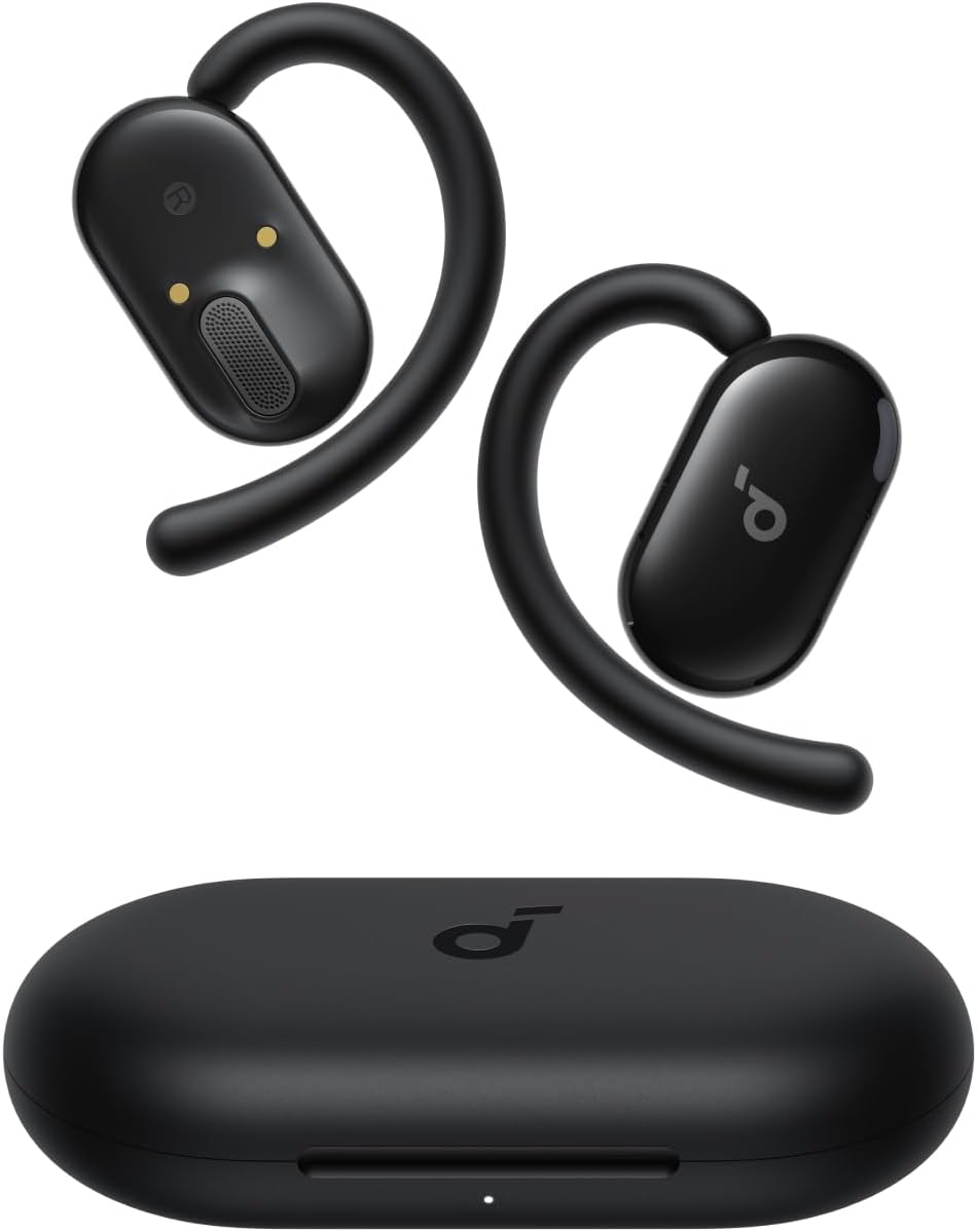 Soundcore Anker V20i Auriculares Open-Ear, Ganchos Giratorios para Orejas, Ajuste Ceñido, Graves Potentes, Llamadas Nítidas, IP55, Luces Led, 36 h de Autonomía, Bluetooth 5.4, Conexión Multipunto - 1