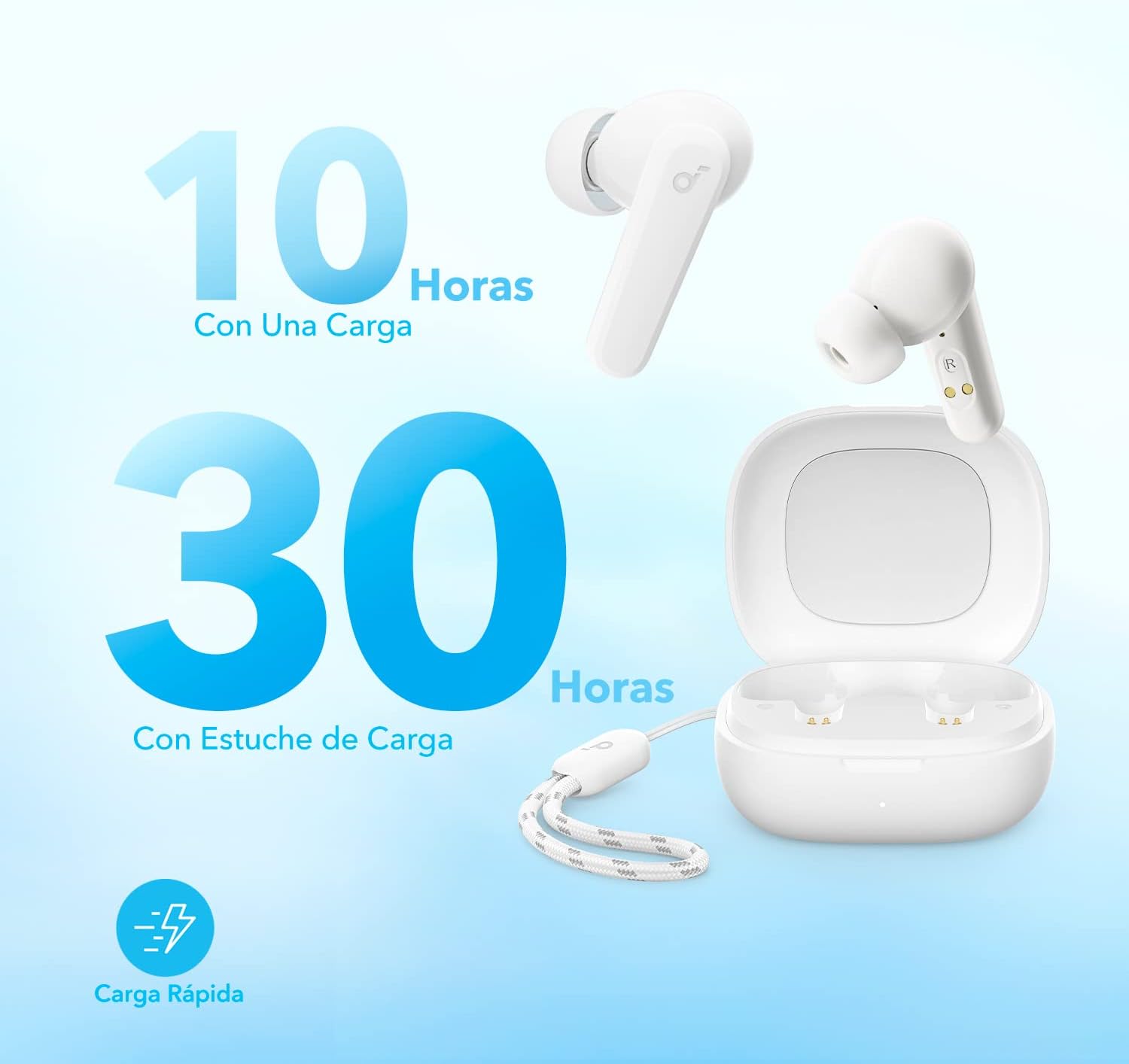 Soundcore P20i Auriculares inalámbricos Bluetooth by Anker, diafragmas de 10mm con Big Bass, Auriculares Bluetooth 5.3, Reproducción 30H, IPX5, 2 micros para Llamadas nítidas con IA, EQ Personalizado - 4